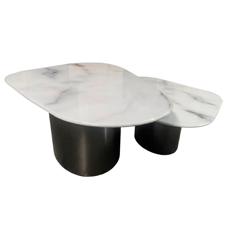 Cargue la imagen en el visor de la galería, Mesa de centro TAO B03 1.3M/ 1 M 2 pz color blanco - TAO-B03
