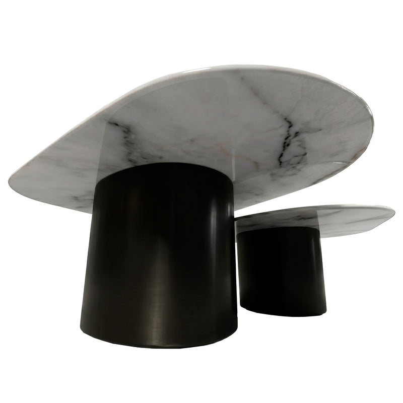 Cargue la imagen en el visor de la galería, Mesa de centro TAO B03 1.3M/ 1 M 2 pz color blanco - TAO-B03
