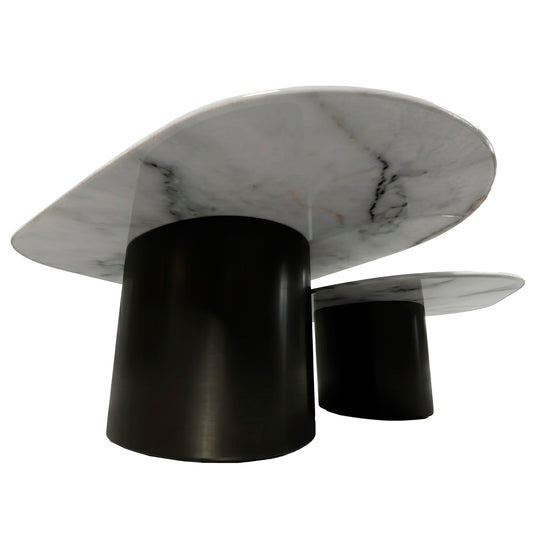 Mesa de centro TAO B03 1.3M/ 1 M 2 pz color blanco - TAO-B03