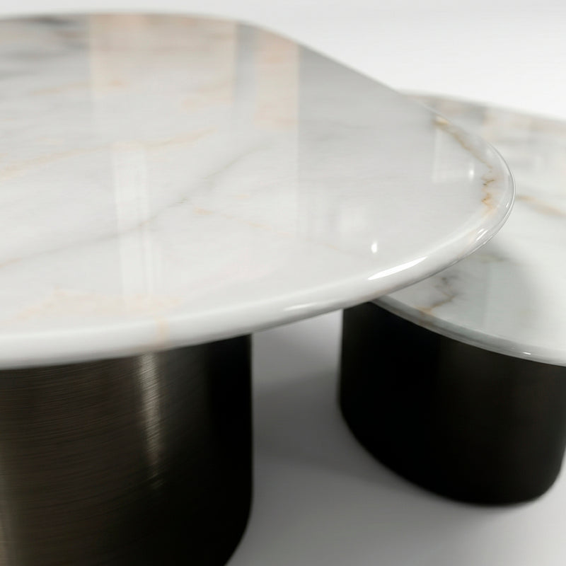 Cargue la imagen en el visor de la galería, Mesa de centro TAO B03 1.3M/ 1 M 2 pz color blanco - TAO-B03
