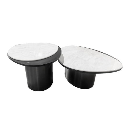 Mesa de centro TAO B05 1.1M/ 86 cm 2 pz color blanco & negro - TAO-B05