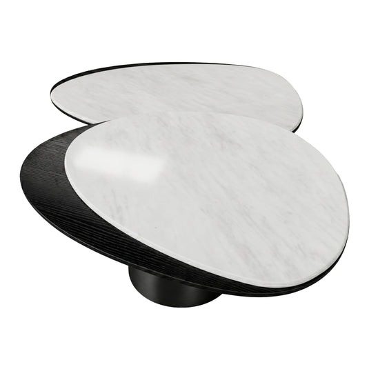 Mesa de centro TAO B05 1.1M/ 86 cm 2 pz color blanco & negro - TAO-B05