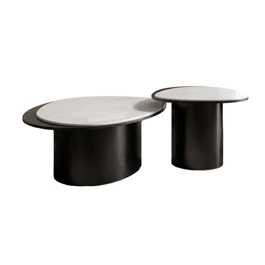 Mesa de centro TAO B05 1.1M/ 86 cm 2 pz color blanco & negro - TAO-B05
