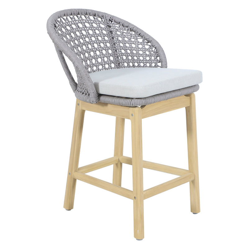 Cargue la imagen en el visor de la galería, Silla alta de madera Trinity para exterior e interior color Gris - HUC41243
