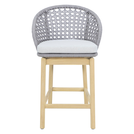Silla alta de madera Trinity para exterior e interior color Gris - HUC41243