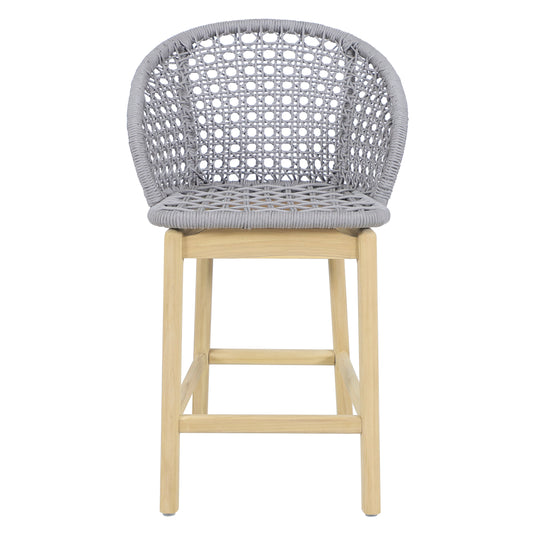 Silla alta de madera Trinity para exterior e interior color Gris - HUC41243
