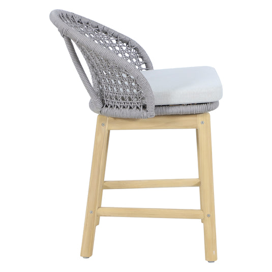 Silla alta de madera Trinity para exterior e interior color Gris - HUC41243