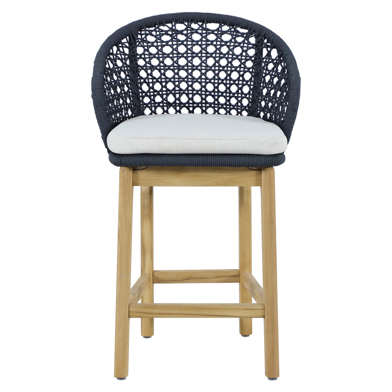 Cargue la imagen en el visor de la galería, Silla alta de madera Trinity para exterior e interior color Azul Marino - HUC41243-AZM
