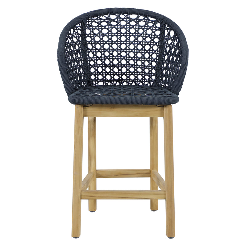 Cargue la imagen en el visor de la galería, Silla alta de madera Trinity para exterior e interior color Azul Marino - HUC41243-AZM
