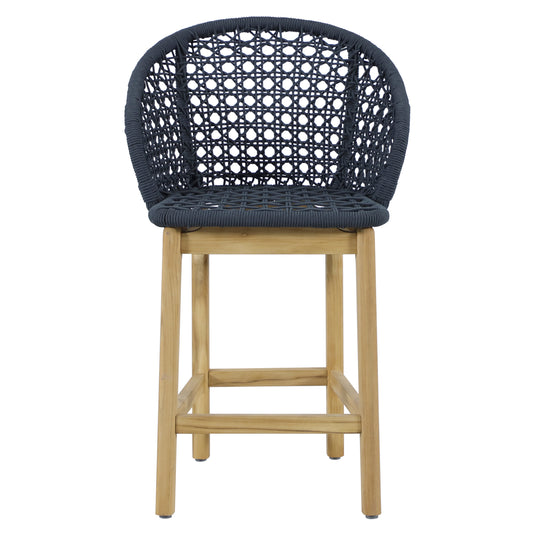 Silla alta de madera Trinity para exterior e interior color Azul Marino - HUC41243-AZM