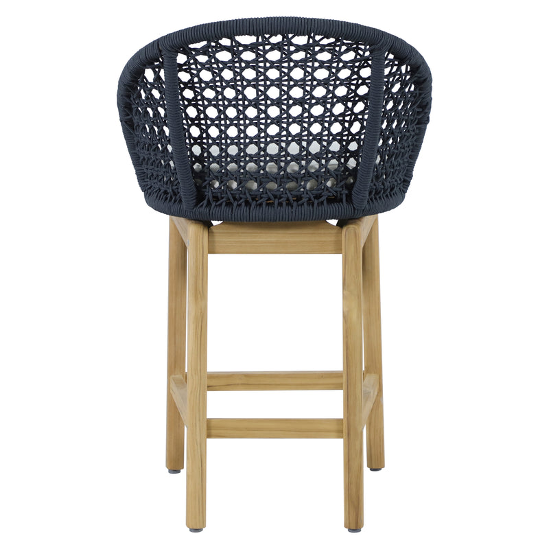 Cargue la imagen en el visor de la galería, Silla alta de madera Trinity para exterior e interior color Azul Marino - HUC41243-AZM
