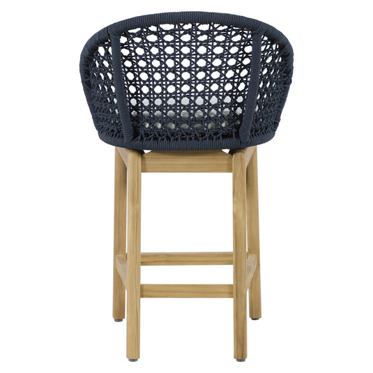 Silla alta de madera Trinity para exterior e interior color Azul Marino - HUC41243-AZM
