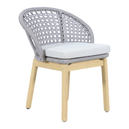 Silla de madera Trinity para exterior e interior color gris - HUC41295