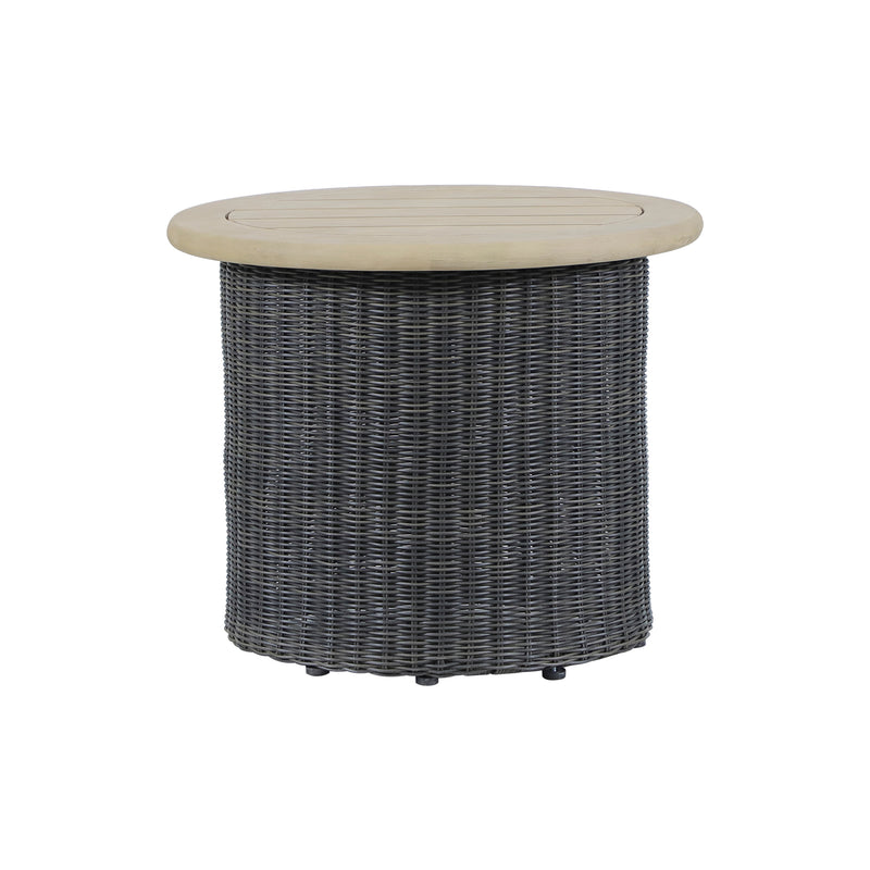 Load image into Gallery viewer, Mesa bistro de madera 50 cm Tyler para exterior color gris - HUC29176
