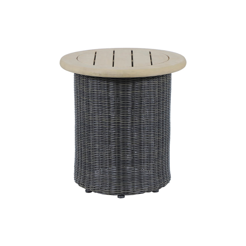 Load image into Gallery viewer, Mesa bistro de madera 50 cm Tyler para exterior color gris - HUC29176
