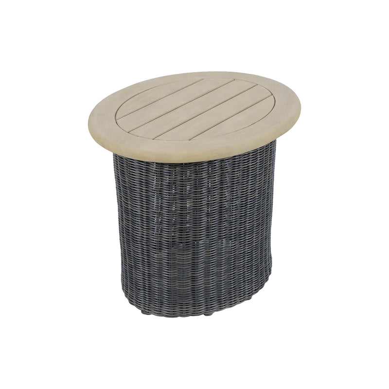 Load image into Gallery viewer, Mesa bistro de madera 50 cm Tyler para exterior color gris - HUC29176
