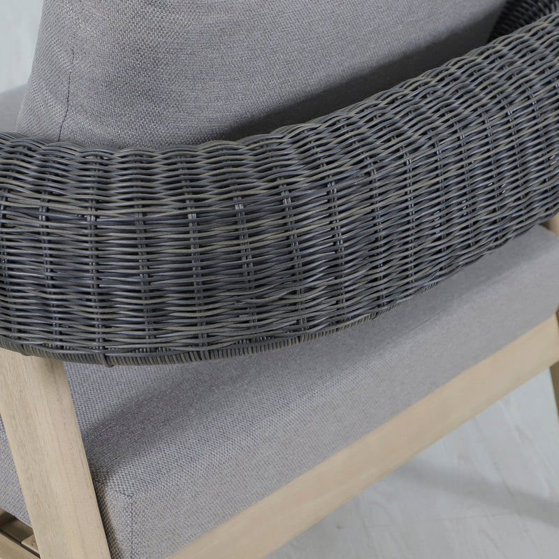 Cargue la imagen en el visor de la galería, Set triple de madera para exterior Tyler color gris y natural - HUC41271-73-74-76
