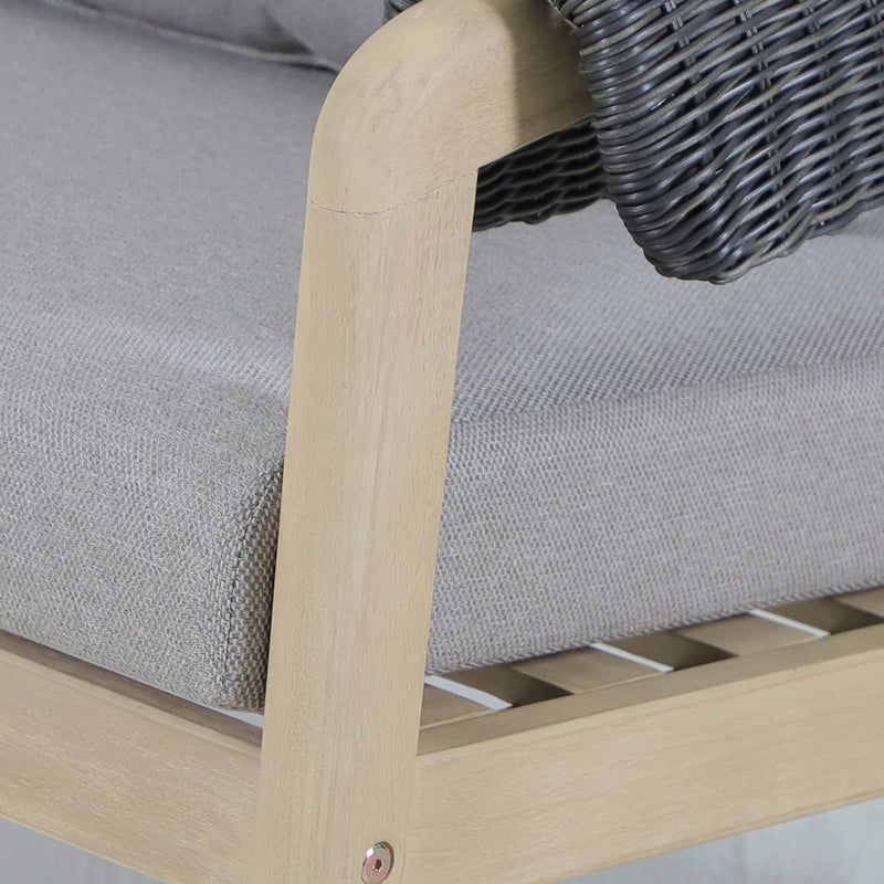 Cargue la imagen en el visor de la galería, Set triple de madera para exterior Tyler color gris y natural - HUC41271-73-74-76
