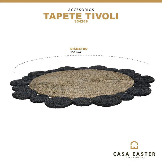 Tapete Tivoli Decorativo Tejido Color Negro&Natural -304269