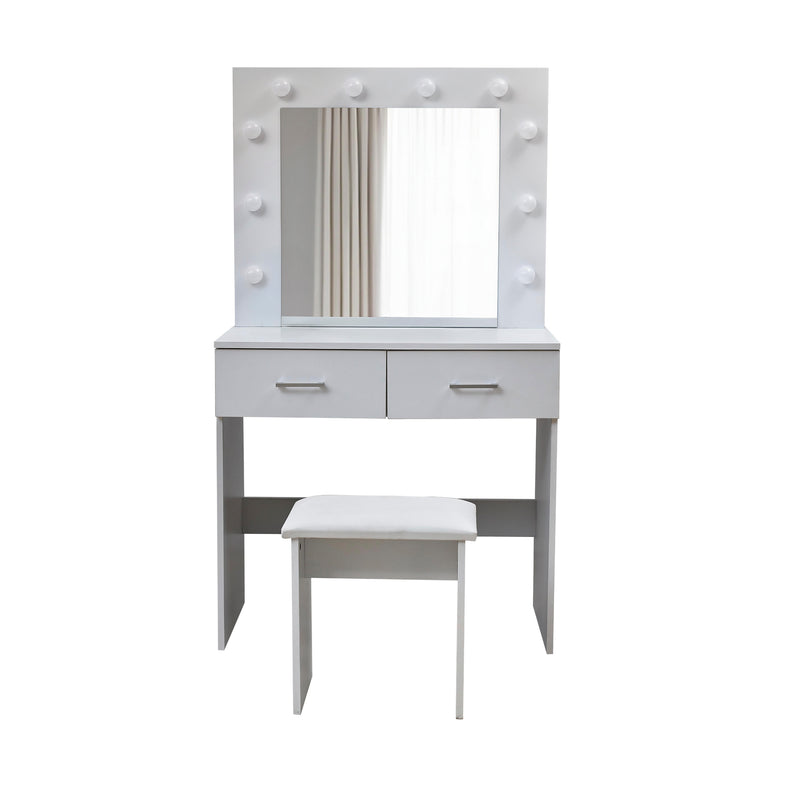 Cargue la imagen en el visor de la galería, Tocador Vanity con 12 bombilla color blanco 3 tonos de luz led - 27647BSET2A
