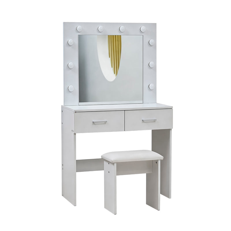 Cargue la imagen en el visor de la galería, Tocador Vanity con 12 bombilla color blanco 3 tonos de luz led - 27647BSET2A
