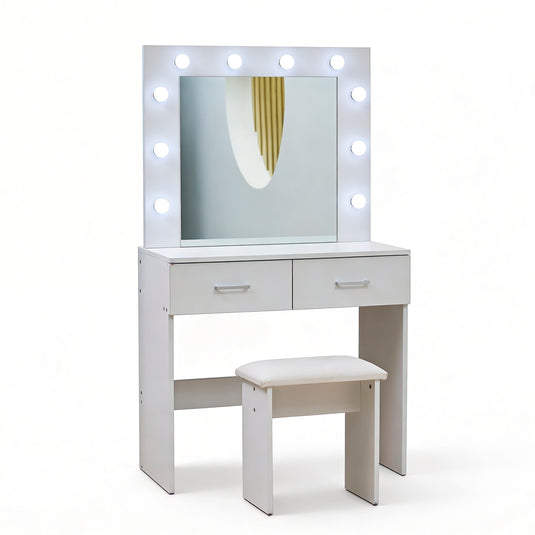 Tocador Vanity con 12 bombilla color blanco 3 tonos de luz led - 27647BSET2A