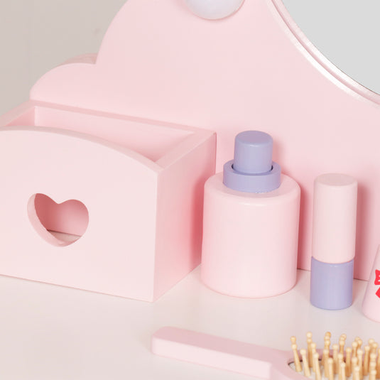 Tocador de madera Infantil color rosa - W08H223
