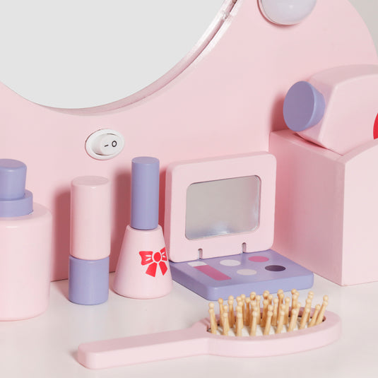 Tocador de madera Infantil color rosa - W08H223