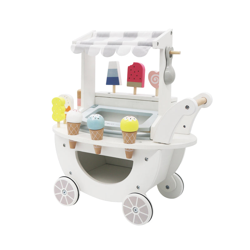Load image into Gallery viewer, White children's ice cream cart toy - W10A234
