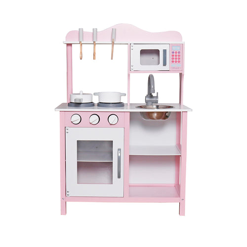 Juego de cocina de madera color rosa - W10C404I