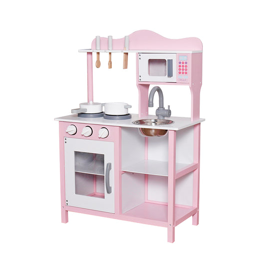 Juego de cocina de madera color rosa - W10C404I