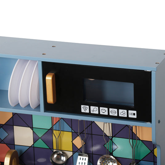 Blue Wooden Kids' Kitchen Playset - W10C955
