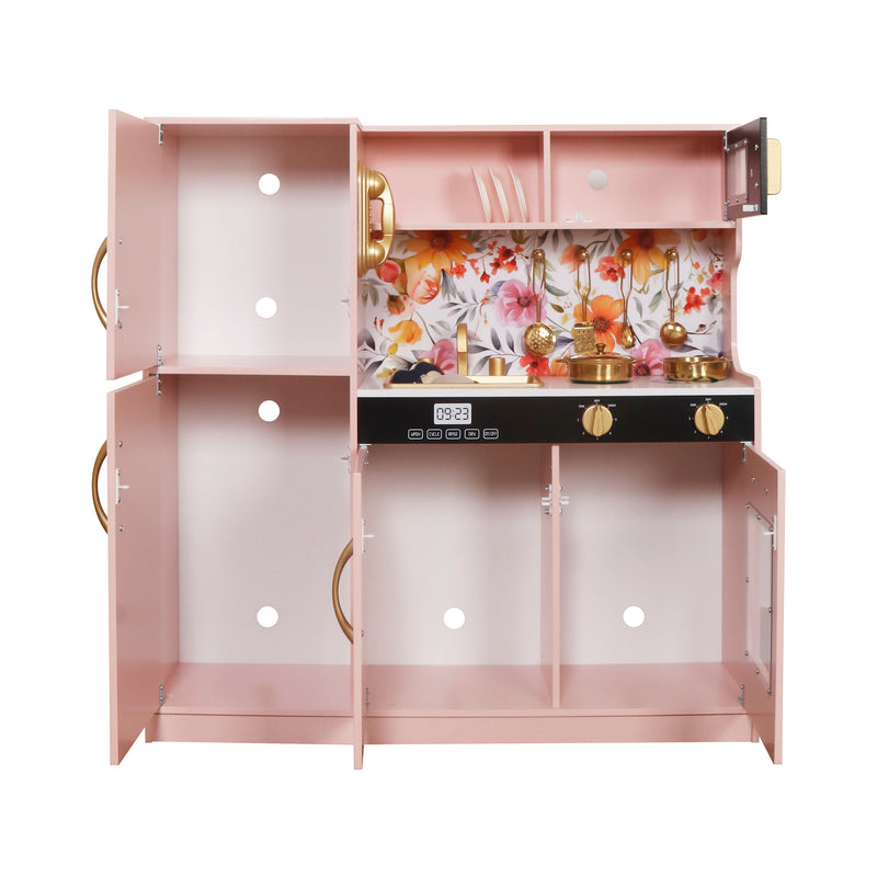Load image into Gallery viewer, Pink Wooden Children's Play Kitchen - W10C955B

