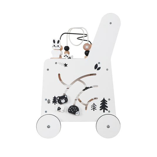 Andadera infantil de cuentas color blanco - W16E248
