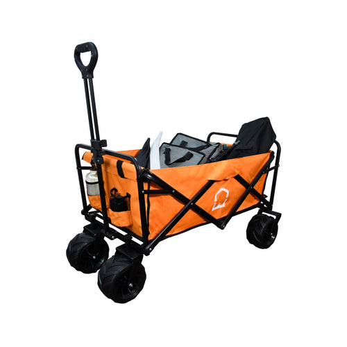 Carrito plegable Naranja, Vagón portátil de Gran Capacidad Para Exterior WAGON-WG-03