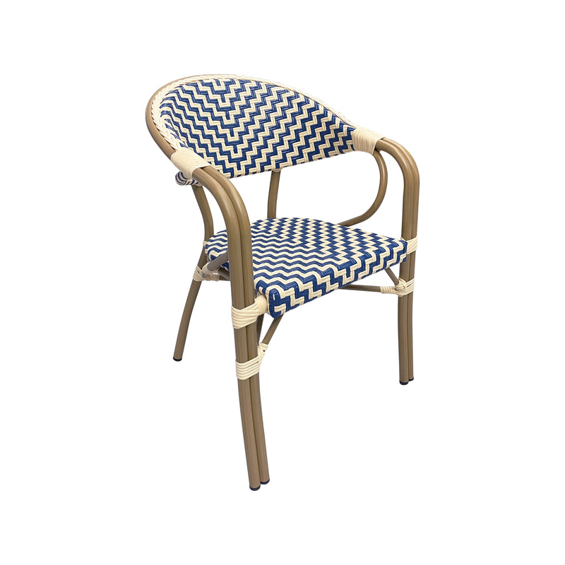 Cargue la imagen en el visor de la galería, Silla de Rattan para Exterior Color Azul&amp;blanco WILLSI-WILLSI 46 - 9401790000
