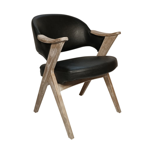 Silla de madera para interior XN16021 color negro & gris - XN16021