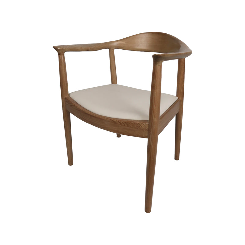 Cargue la imagen en el visor de la galería, Silla de madera para interior XN1748 color natural con beige - XN1748BE
