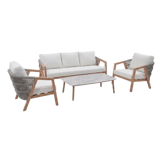 Set triple Yaara de Aluminio estilo madera - GLA63542-YAAR3