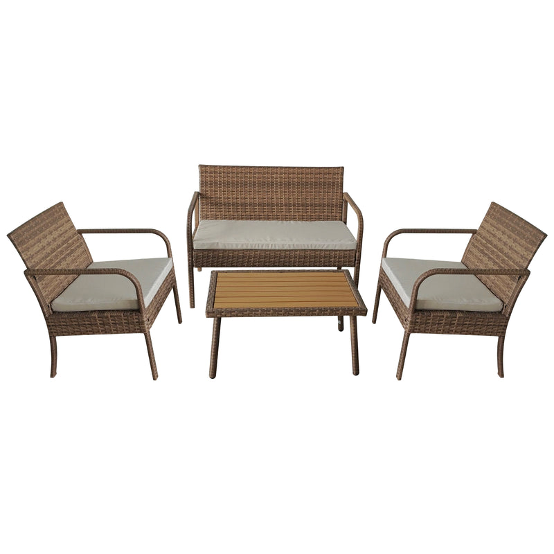 Load image into Gallery viewer, Zaxa Synthetic Rattan Indoor/Outdoor Double Set, Coffee Brown - SFS011
