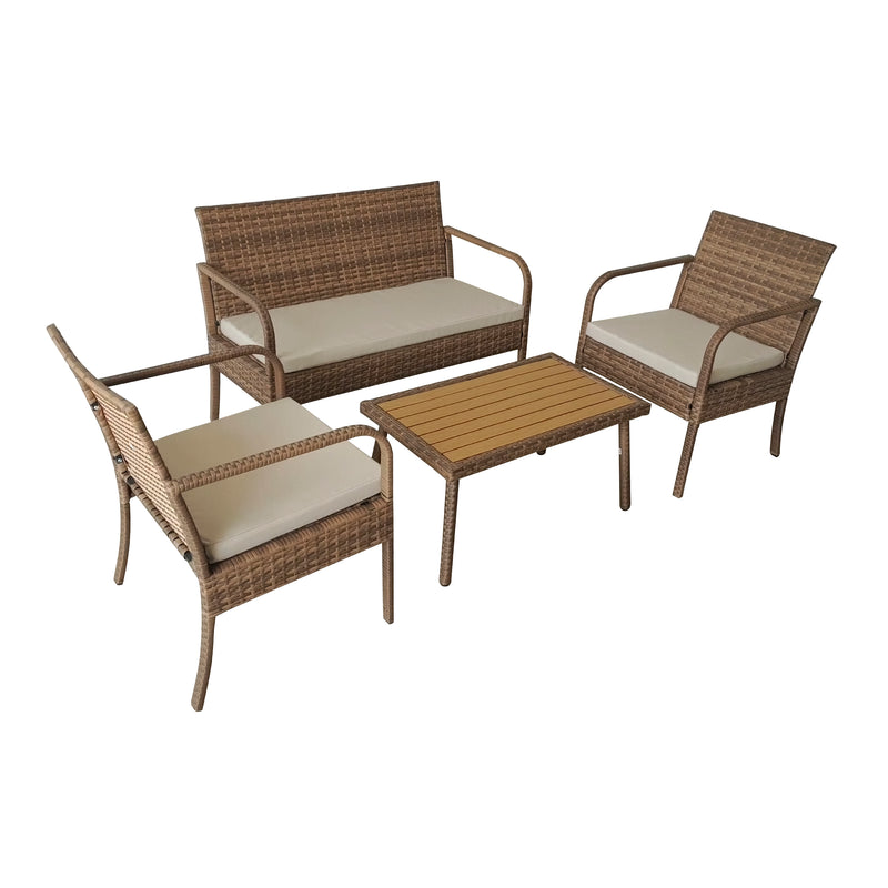 Load image into Gallery viewer, Zaxa Synthetic Rattan Indoor/Outdoor Double Set, Coffee Brown - SFS011

