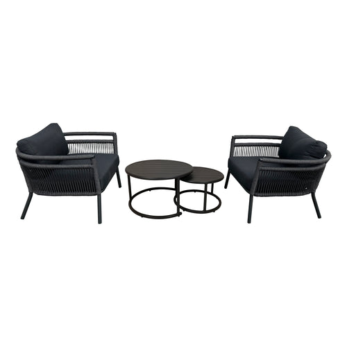 Set Acapulco bistro + mesas moises color Carbon - AC-MOISES