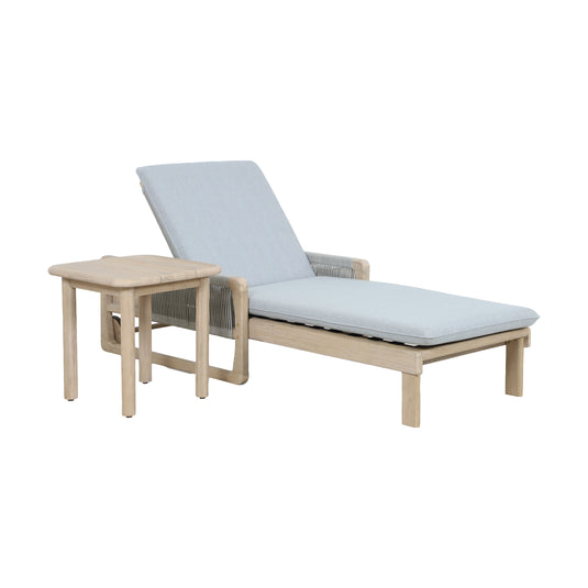 Set camastro de esterior con mesa bistro Baker en madera color natural - HUC26234-BIS-BAKER