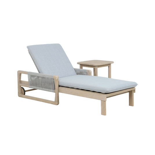 Set camastro de esterior con mesa bistro Baker en madera color natural - HUC26234-BIS-BAKER