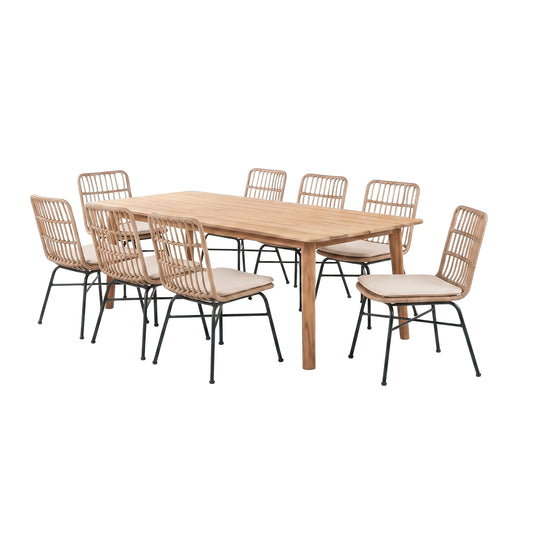 Comedor de exterior Baker 2.8M + 8 sillas Charllote - HUC38115 / RX1044