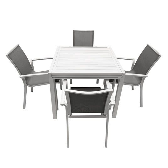 Comedor Expandible Baluteli + 6 sillas Koshem blanco