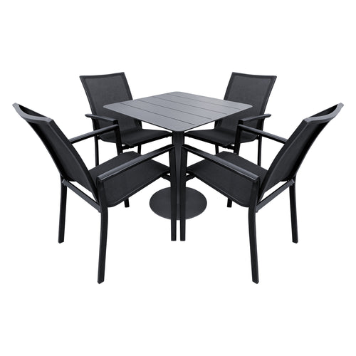 Comedor de Aluminio color Negro Crystel + Lojan carbon+ Koshem negro