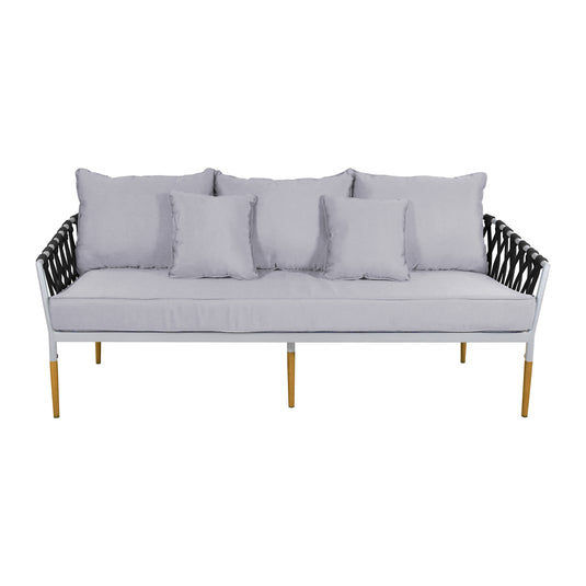 Sofa para Terraza o Jardin Color blanco con negro BELINAS TRIPLE- B1095