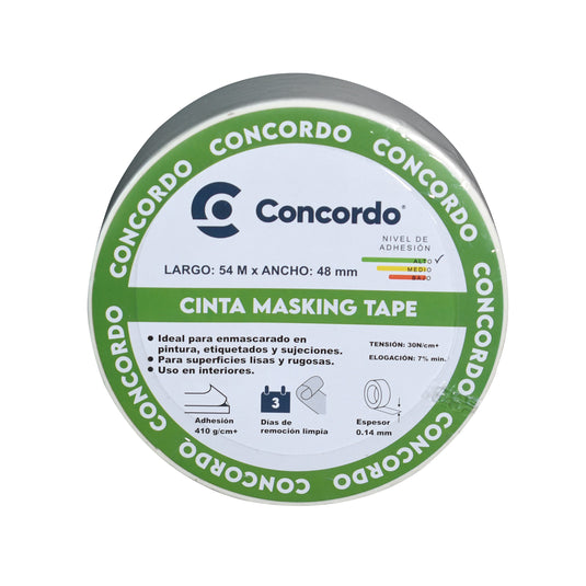 Caja de cinta Masking Tape de 54m X 48 mm Color Blanco