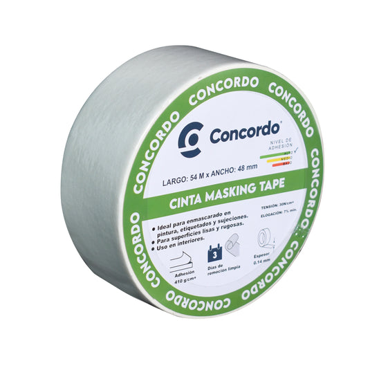 Caja de cinta Masking Tape de 54m X 48 mm Color Blanco